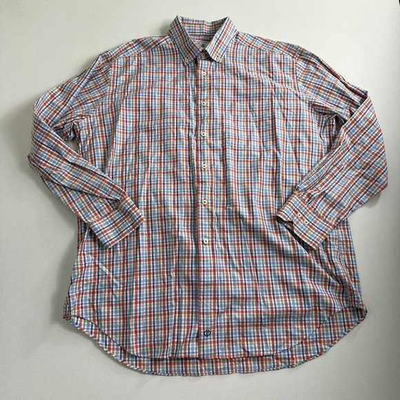 David Donahue‎ Dress Shirt Mens Size 2XL Tartan Plaid Button Up Long Sleeve - Picture 1 of 9